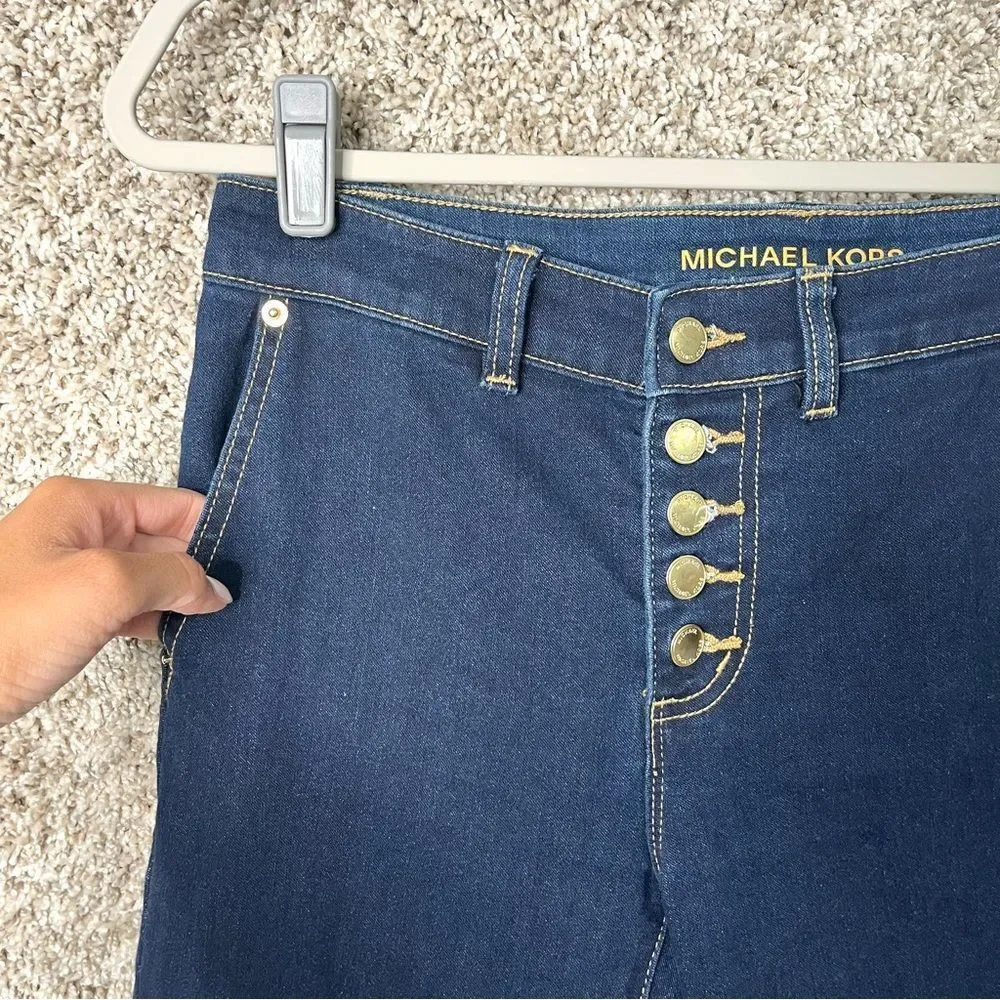 Michael Kors Jeans Women’s‎ 2 Selma Straight Button Fly Dark Wash Denim